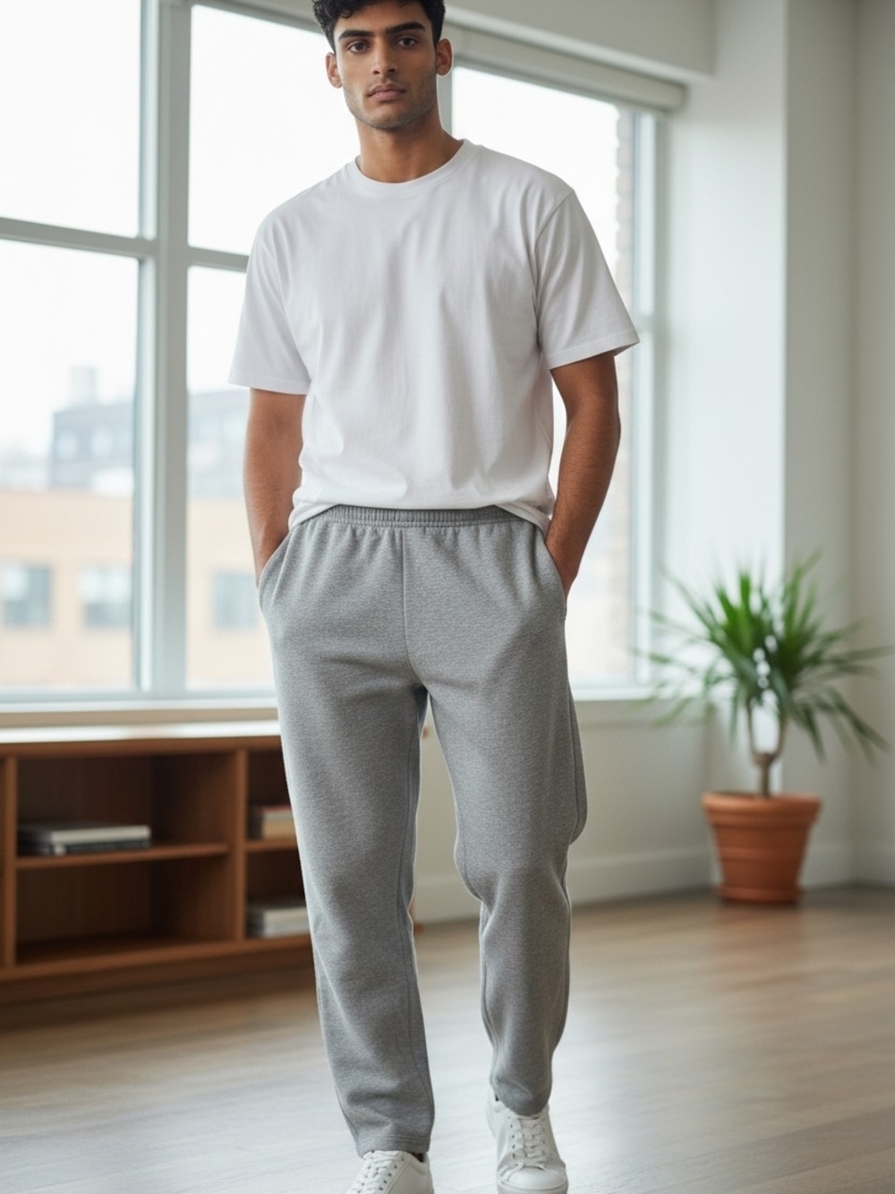 Hanes Men’s EcoSmart Fleece Sweatpants - Heather Gray - Medium (NWOT)